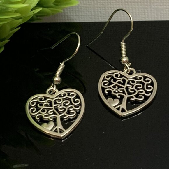 Tree of Life Earring, Valentine Earring, Heart Earring, Celtic Earring, Gift - Picture 1 of 6
